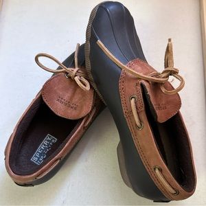 Sperry Brown and Black Winter Rain Boots